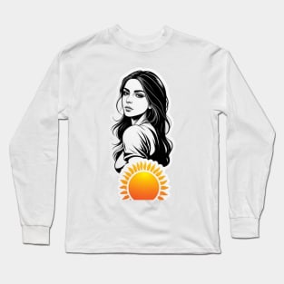 girl with sun Long Sleeve T-Shirt